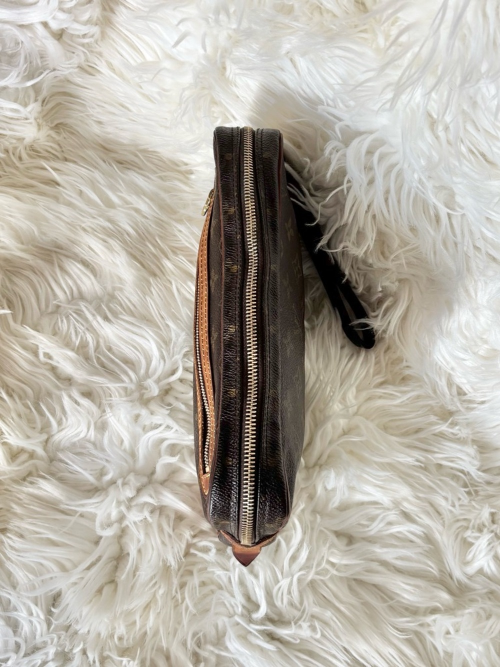 Louis Vuitton Brown Monogram Marly Dragonne GM Toiletry Pouch Clutch Tan Trim - Picture 5 of 11